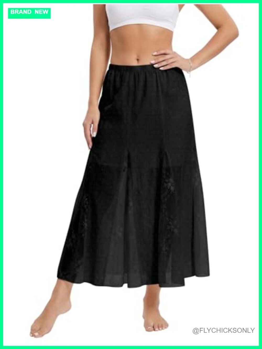 Womens Boho Lace Maxi Skirt Flowy Patchwork Layered Long Skirts